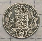 20 Centiem 1852 , Belgie, Zilver, Ophalen of Verzenden, Losse munt, Zilver