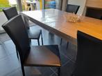 8 eetkamerstoelen leer, Huis en Inrichting, Stoelen, Ophalen, Gebruikt, Leer