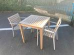 Teak tafel en twee stoelen, Ophalen, Zo goed als nieuw