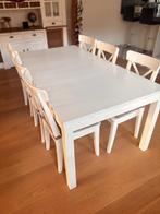 Tafel met 6 bijpassende stoelen, Ophalen, Gebruikt, Cottage, 6 tot 8 stoelen