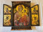 Triptyque icône grecque orthodoxe ancienne 17ème siècle, Ophalen of Verzenden