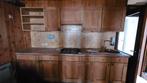 Houten kastjes, vintage wasbak, kookplaat op gas, dampkap, Huis en Inrichting, Ophalen, Gebruikt