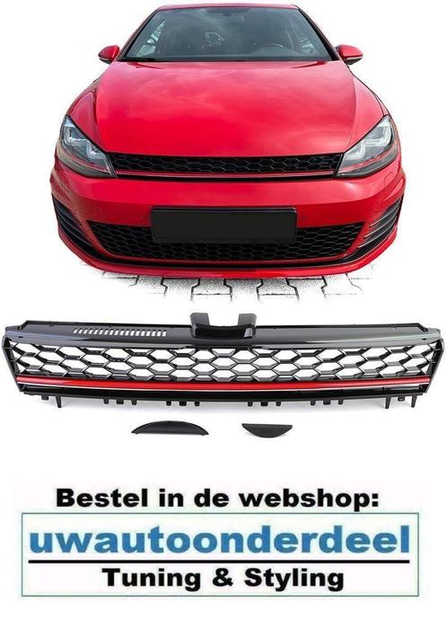 Embleem loos GTI Look Grill Rode Bies Geschikt Voor Vw Golf, Auto diversen, Tuning en Styling, Verzenden