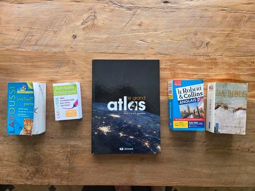 Livres scolaire 2e: Atlas,  Larousse,  Ortho, Bible, Anglais, Boeken, Woordenboeken, Zo goed als nieuw, Frans, Ophalen