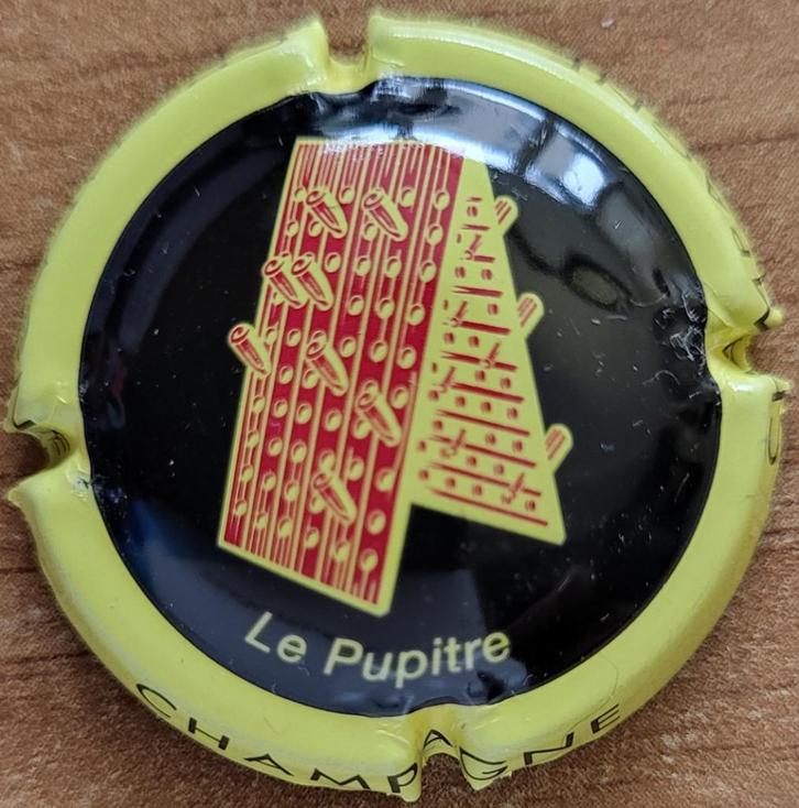 Capsule Champagne de VIGNERONS noir & jaune pâle nr.727f+, Verzamelen, Wijnen, Nieuw, Champagne, Frankrijk, Ophalen of Verzenden