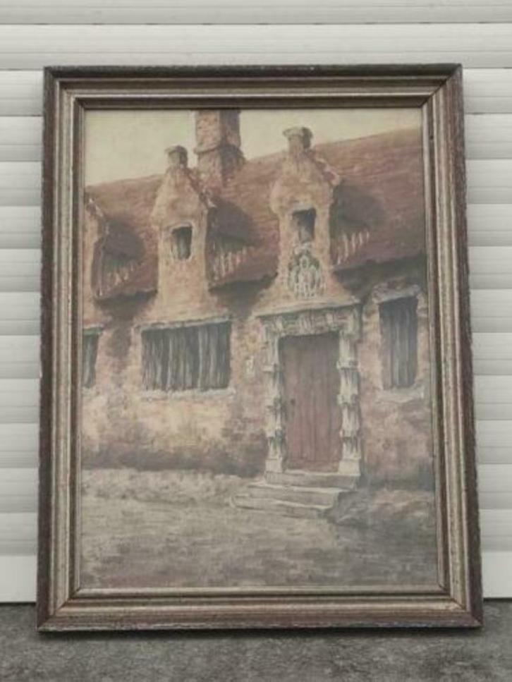 aquarelle signe georges lammens, Antiek en Kunst, Kunst | Schilderijen | Klassiek, Ophalen of Verzenden