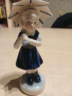 Delfts blauw handgeschilderd meisje met paraplu, Verzamelen, Ophalen