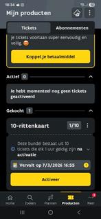 De lijn 10-rittenkaart., Tickets & Billets, Transports en commun