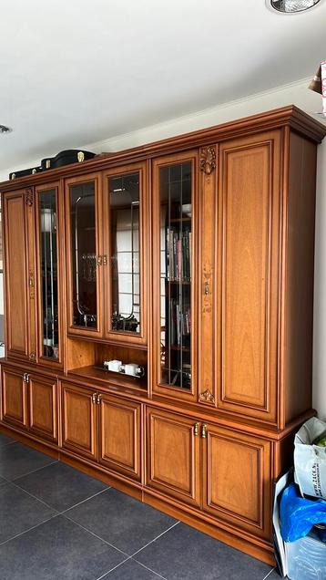 Armoire en cerisier avec vitraux, 25 à 50 cm, Avec porte(s), 200 cm ou plus, Klassiek