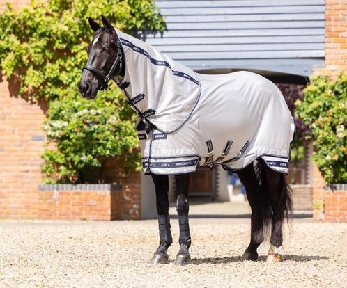 LeMieux Arika Armour-Tek Vliegendeken Grijs / Navy SALE, Dieren en Toebehoren, Paarden en Pony's | Dekens en Dekjes, Nieuw, Deken
