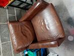 lederen zetel bruin, Huis en Inrichting, Fauteuils, Ophalen, Gebruikt