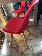 Ensemble de 4 chaises design avec assise en cuir, Enlèvement, Comme neuf, Bois, Eames-stijl