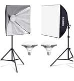 ESDDI verlichtingsset 2x Softbox 50x50 – LED 100–250 V, Ophalen, Zo goed als nieuw
