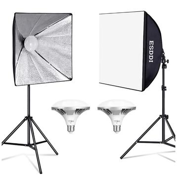 ESDDI verlichtingsset 2x Softbox 50x50 – LED 100–250 V beschikbaar voor biedingen