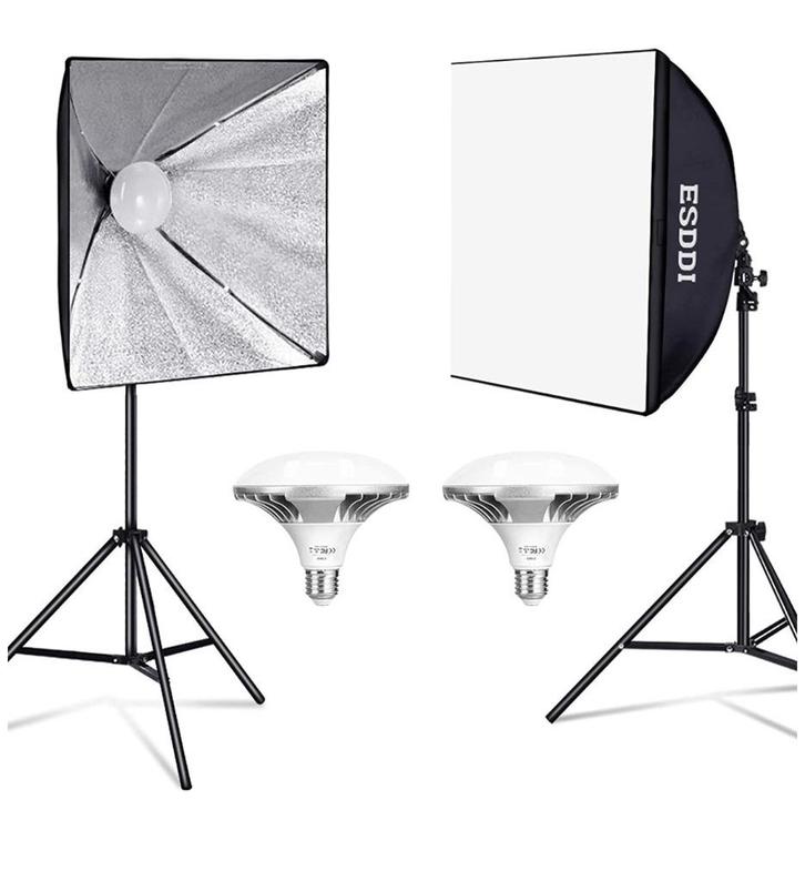 ESDDI verlichtingsset 2x Softbox 50x50 – LED 100–250 V, Hobby en Vrije tijd, Overige Hobby en Vrije tijd, Zo goed als nieuw, Ophalen