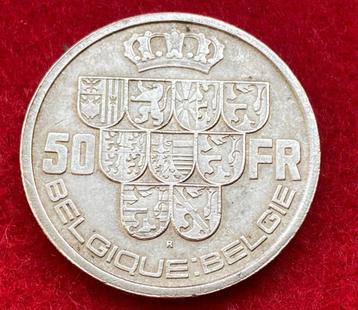 Muntencollectie - Zilveren munt 50 Belgische frank 1939, Ophalen of Verzenden, Zilver