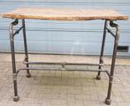 Stoere industriele statafel tafel bartafel met oud hout, Huis en Inrichting, Ophalen of Verzenden, Zo goed als nieuw