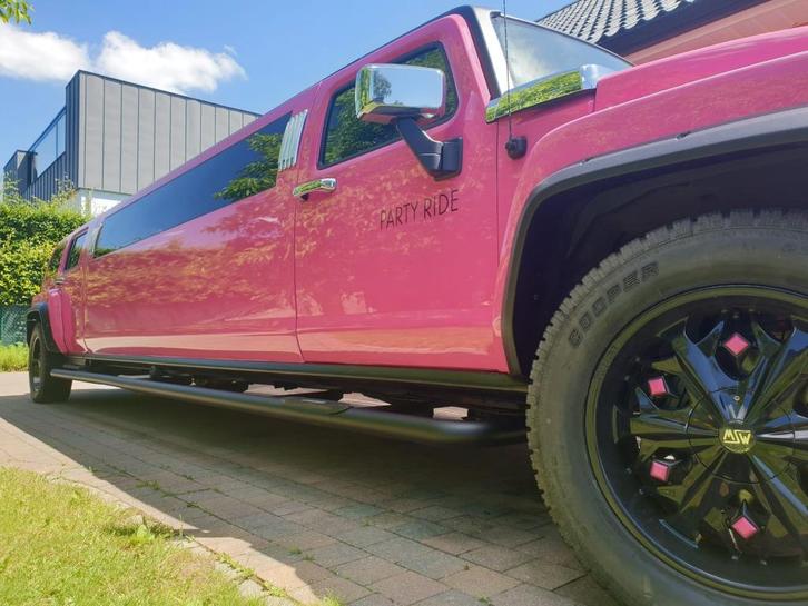 Roze Hummer limousine, Diensten en Vakmensen, Verhuur | Auto en Motor, Limousine, Met chauffeur