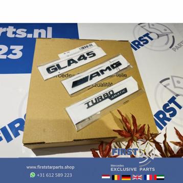 W156 GLA45 AMG LOGO SET GLA 45 ZWART EMBLEMEN SET Mercedes G beschikbaar voor biedingen