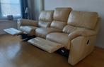Chateau d'Ax bank in beige leer, zeer comfortabele 3-zitbank, Huis en Inrichting, Zetels | Zetels, Ophalen, Gebruikt, Driepersoons