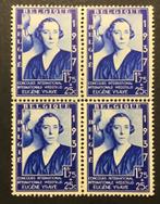 1937. ELISABETH. OBP 457. MNH. In blok, Postzegels en Munten, Postzegels | Europa | België, Orginele gom, Ophalen of Verzenden