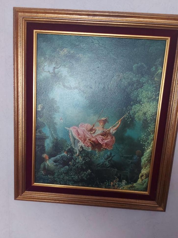 Frames L'Escarpolette et 2 Jeunes Filles, Antiek en Kunst, Kunst | Schilderijen | Klassiek, Ophalen