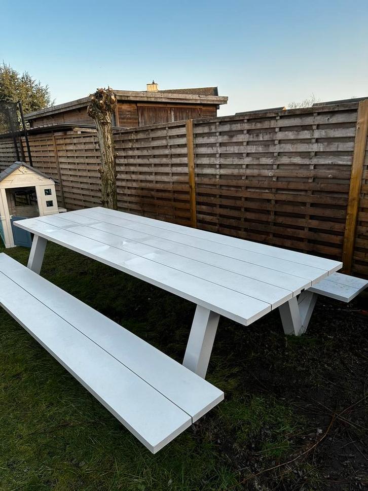 BRISTOL Picknicktafel 8-10personen, Tuin en Terras, Picknicktafels, Zo goed als nieuw, Rechthoekig, Aluminium, Ophalen