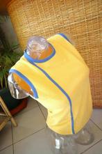 sportief natuurlijk geel/blauw T-shirt top, Maat 38/40 (M), Vintage Dressing, Blauw, Nieuw