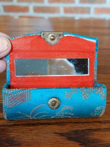 Vintage Draagbare geborduurde Lipstick Case opslag