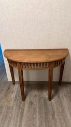 Prachtige massieve teak “demilune sidetable”, Huis en Inrichting, Tafels | Sidetables, Ophalen, Zo goed als nieuw