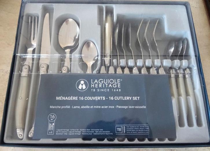 Laguiole Héritage, couverts neufs ménagère 16 pièces, Maison & Meubles, Cuisine | Couverts, Neuf, Ensemble de couverts, Autres matériaux