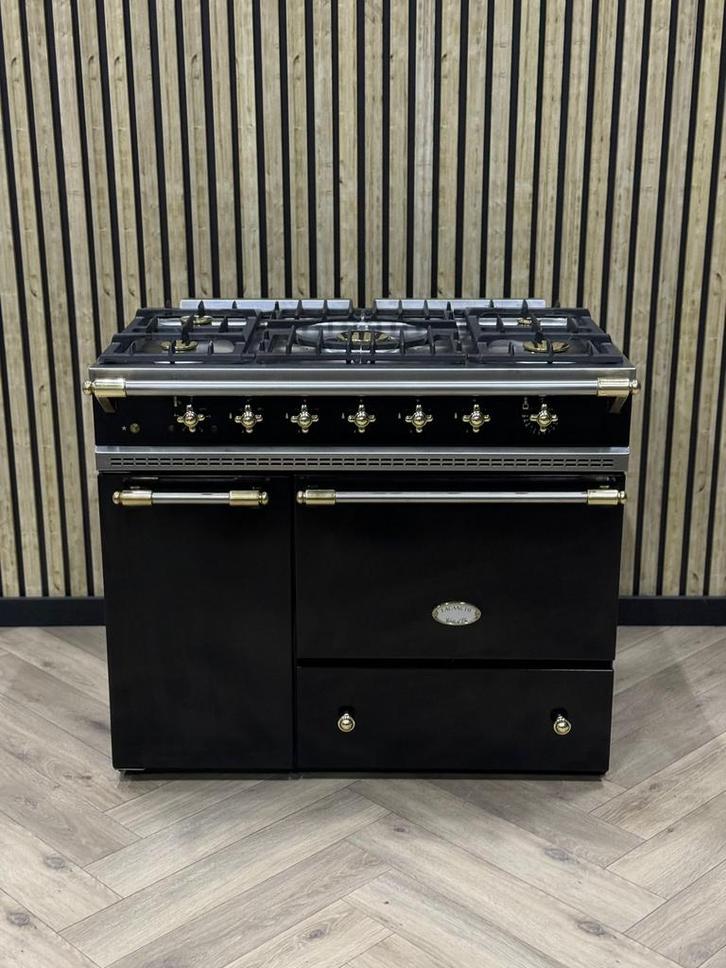 Luxe Lacanche Fornuis Zwart Gas + Messing + Warmhoudkast, Elektronische apparatuur, Fornuizen, Gas, Grill, Ophalen of Verzenden
