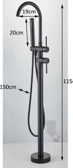 Vrijstaande badkraan met handdouche; matzwart., Bricolage & Construction, Sanitaire, Enlèvement, Comme neuf, Baignoire