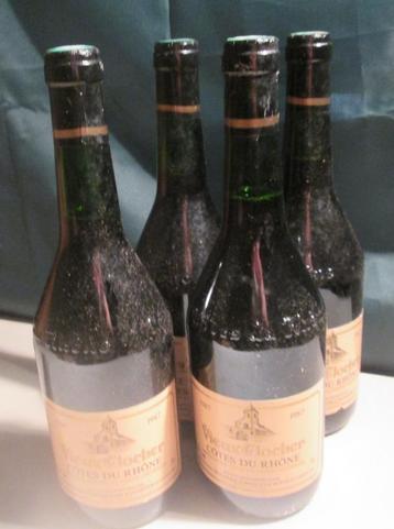 4x Cotes du Rhone Vieux Clocher - 1987 beschikbaar voor biedingen