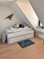 Bed met uitschuifbare bedlade - 90 x 200cm, Ophalen, 90 cm, Wit, 200 cm