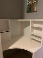 Wit hoekbureau met planken - als nieuw, Huis en Inrichting, Ophalen, Zo goed als nieuw, Bureau