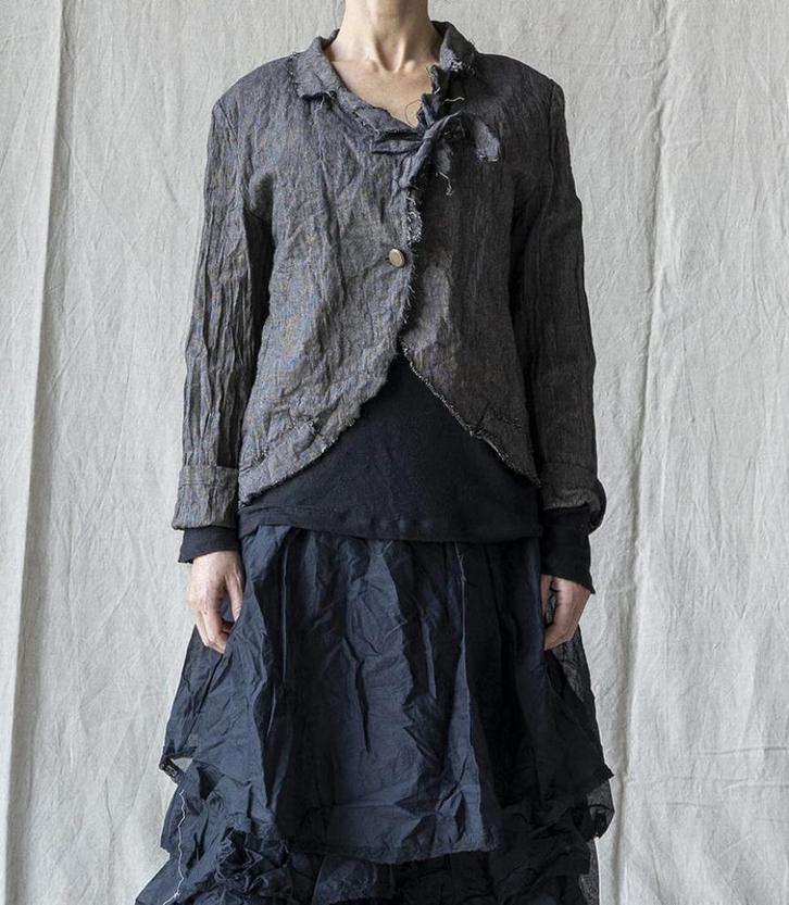 Les Ours/Collection Hiver/Vestes  Veste Églantine lin noir ., Kleding | Dames, Topjes, Nieuw, Maat 38/40 (M), Zwart, Lange mouw