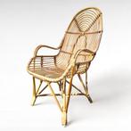 Vintage design rotan fauteuil , Rohé Noordwolde, 1960s, Ophalen, Gebruikt, Bruin, Vintage design Rohé Noordwolde meubels