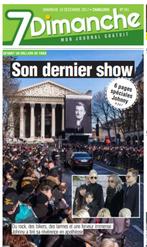 7Dimanche du 10 décembre 2017 - 6 pages spéciales Johnny, Comme neuf, Enlèvement ou Envoi, Journal