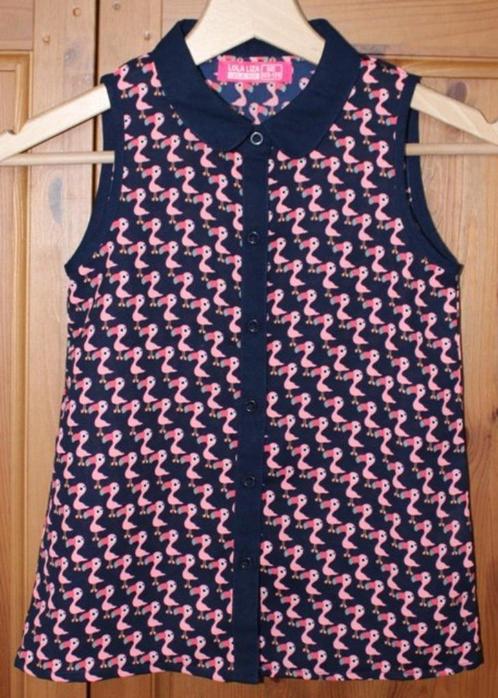 Donkerblauw flamingo hemdje van Lola-Liza (maat 122-128), Kinderen en Baby's, Kinderkleding | Maat 122, Zo goed als nieuw, Meisje