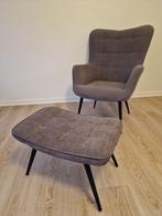 Fauteuil met hocker byLiving grijs, 75 à 100 cm, Comme neuf, Enlèvement, 50 à 75 cm