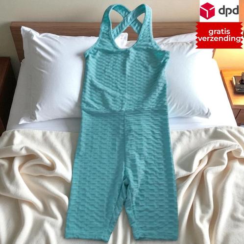 Sport playsuit turquoise S/M, Kleding | Dames, Jumpsuits, Nieuw, Maat 36 (S), Groen, Verzenden