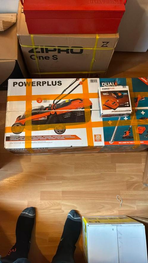 Powerplus accu grasmaaier + extra accu, Tuin en Terras, Grasmaaiers, Nieuw, Accu-grasmaaier, Opvangbak, Ophalen