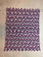 Granny woondeken kleed plaid zigzag roze grijs 168/136, Ophalen of Verzenden, Zo goed als nieuw