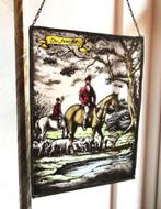 Paard Ruiter Jacht Glas in lood Glasschilderij antiek😍💑🤗, Antiek en Kunst, Ophalen of Verzenden