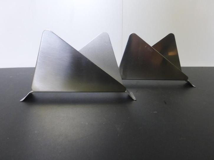 Servet houder in Inox, 2 stuks, Huis en Inrichting, Keuken | Servies, Zo goed als nieuw, Overige typen, Effen, Overige materialen