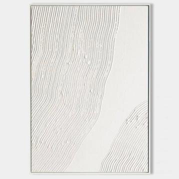 Tableau Art texturé abstrait blanc – élégance simple beschikbaar voor biedingen