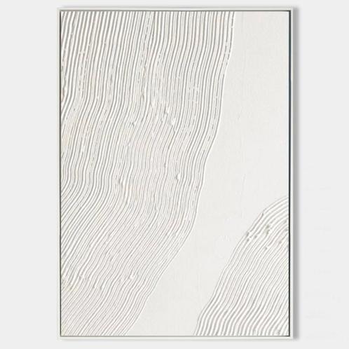 Tableau Art texturé abstrait blanc – élégance simple, Huis en Inrichting, Woonaccessoires | Memoborden, Ophalen of Verzenden