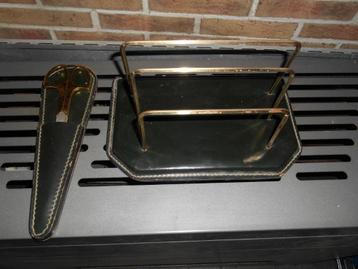 Accessoires de bureau en cuir et laiton, Divers, Enlèvement ou Envoi