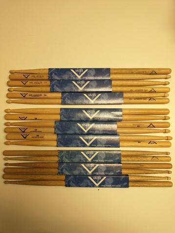 Assortiment drumstokken 5A, 5B en 7A (elk 3 paar) beschikbaar voor biedingen